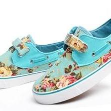 Floral Canvas Shoes For Women Printed Sneaker..