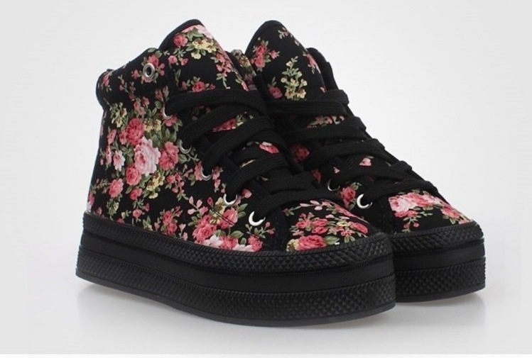 Canvas Floral Women Sneaker Shoes