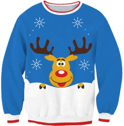 Christmas Sweater Santa Claus Printed Sweatshirt on Luulla